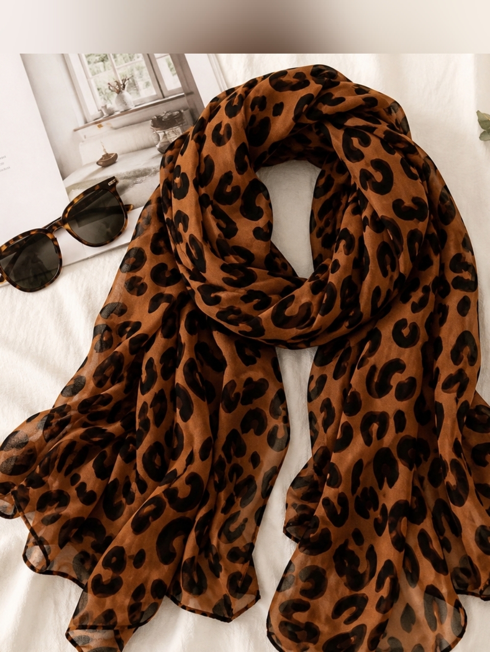 Chiffon Leopard scarf